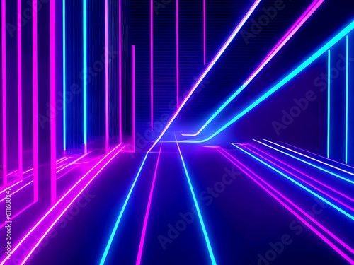 3d render, abstract minimal neon background