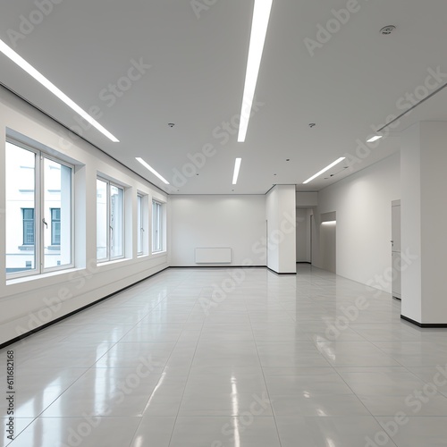 White Empty Room  Generative AI Illustration