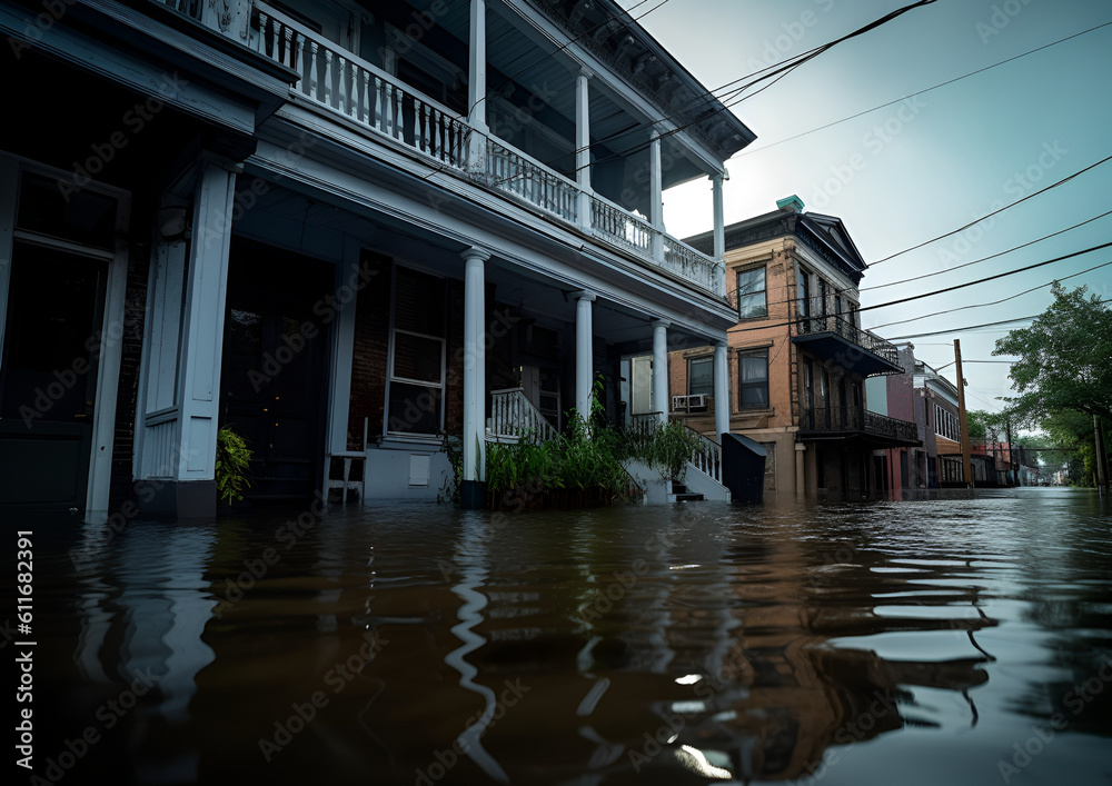 flood in the city. generative ai flood in the city. generative ai