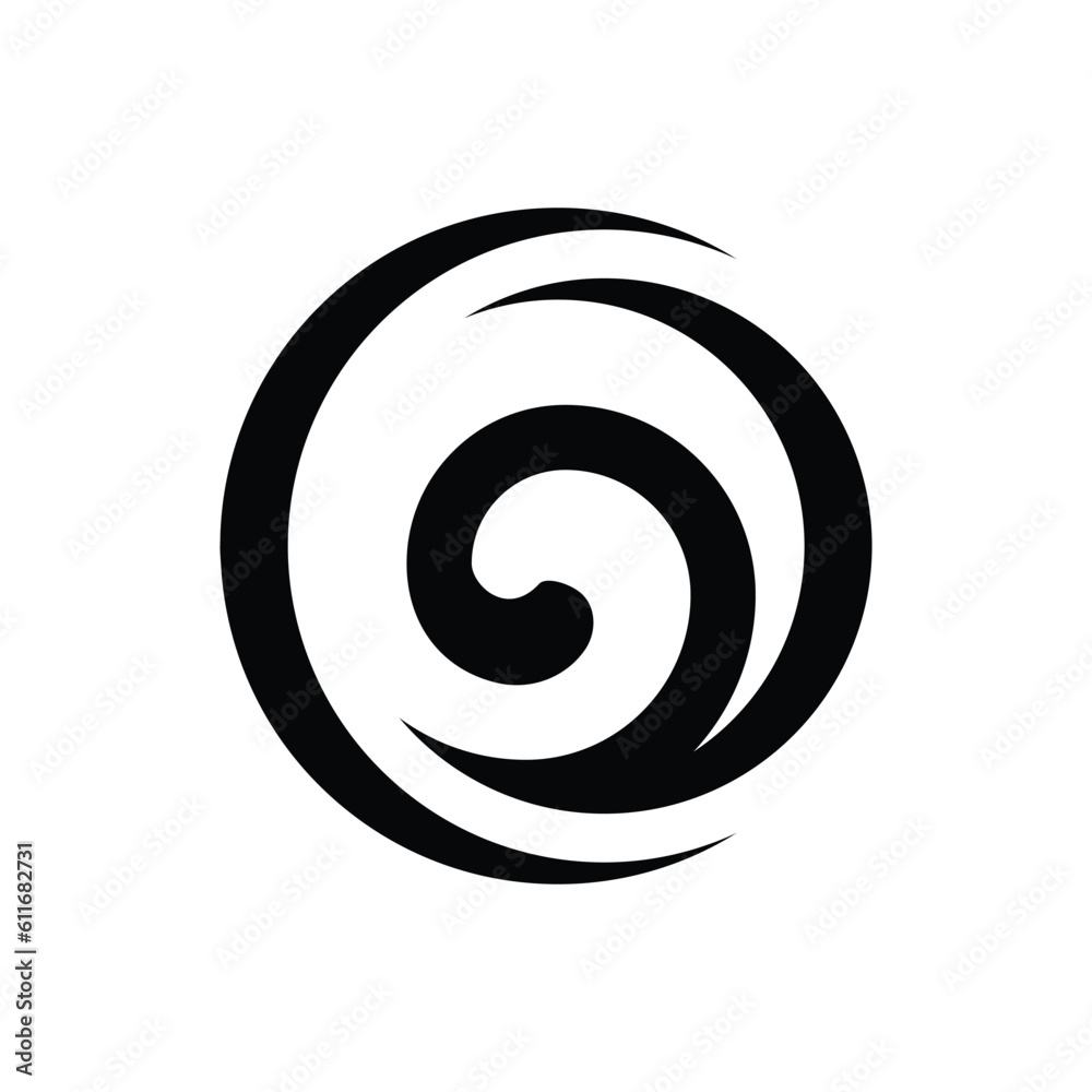 Floral swirling in crescent circle black and white fit for logo in restaurant industry, fashion, boutique, beauty salon and other feminine industry Floral swirling in crescent circle black and white fit for logo in restaurant industry, fashion, boutique, beauty salon and other feminine industry