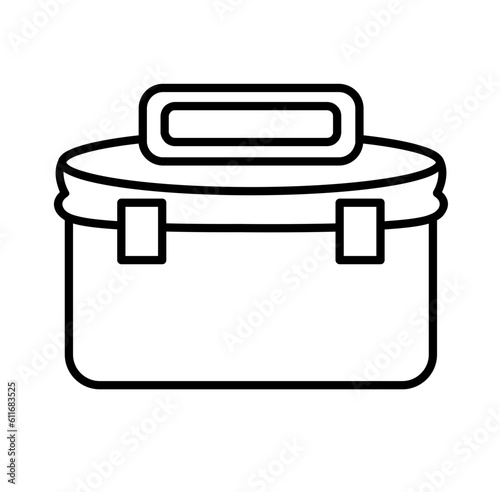 Cute Lunchbox back to school cartoon outline icon	