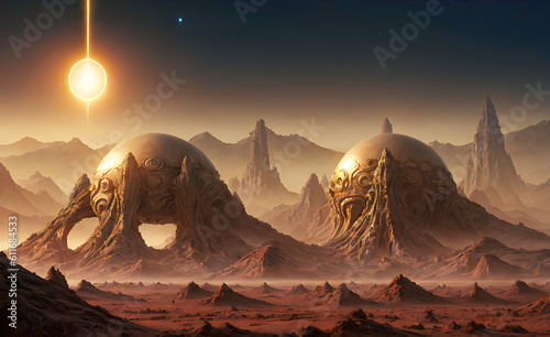 Space base on alien planet,...