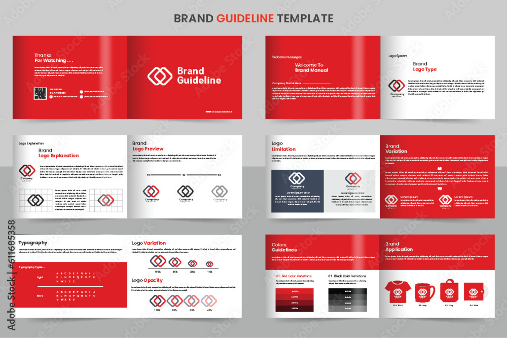 Landscape Brand Guidelines Design Brand Guideline Template, Simple