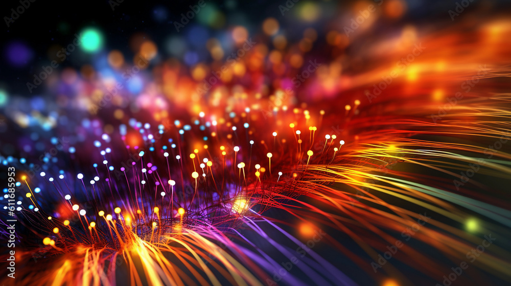 Obraz premium Fiber optic cable internet. AI generative