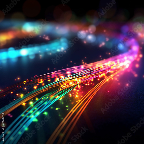 Fiber optic cable internet. AI generative