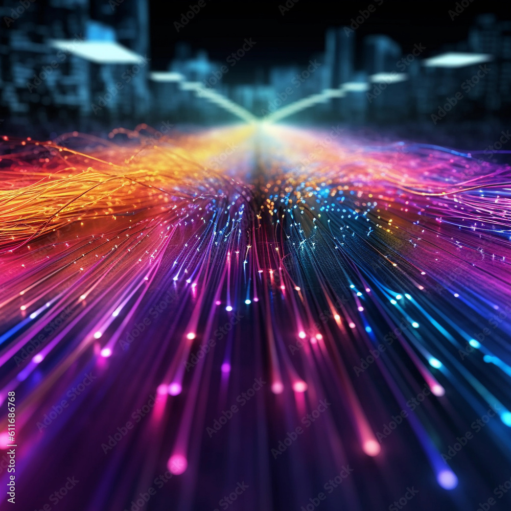 Fiber optic cable internet. AI generative