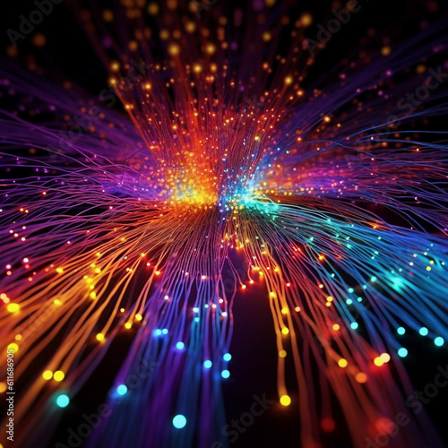 Fiber optic cable internet. AI generative