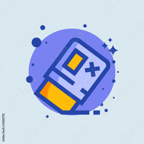 Eraser flat illustration. Wipe out signs vector illustration.