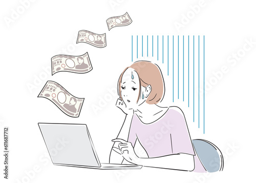 お金の管理がうまくできず不安な女性
