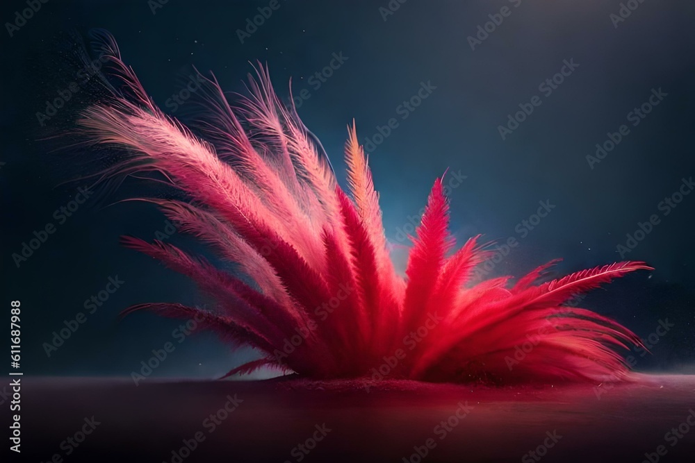 Obraz premium red feather on black