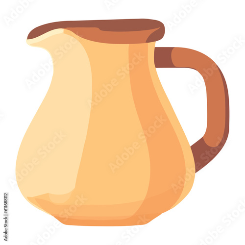 Earthenware jug with yellow handle