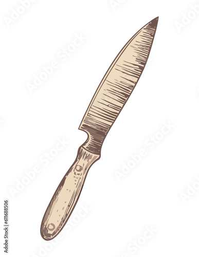 Sharp stainless steel kitchen knife for cutting food