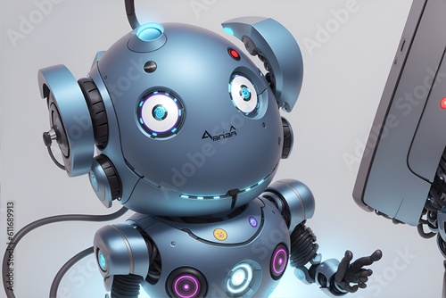 AI Chatbot Companion: Conversational Robot in 3D Render