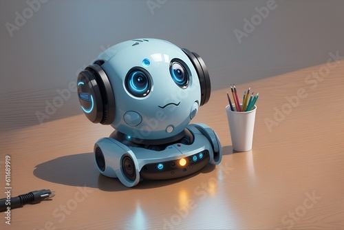 AI Chatbot Companion: Conversational Robot in 3D Render