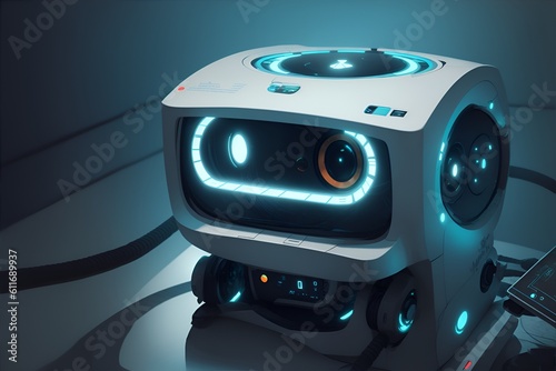 AI Chatbot Companion: Conversational Robot in 3D Render