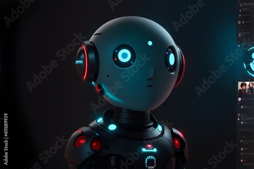 AI Chatbot Companion: Conversational Robot in 3D Render