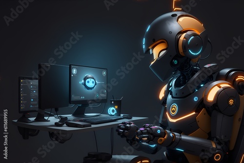 AI Chatbot Companion: Conversational Robot in 3D Render