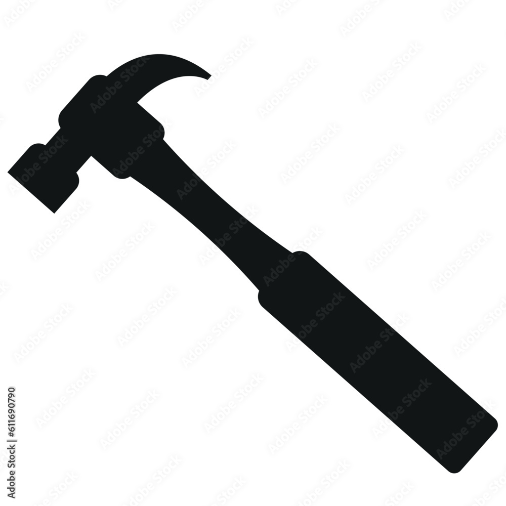 hammer logo icon black and white Stock Vector Adobe Stock