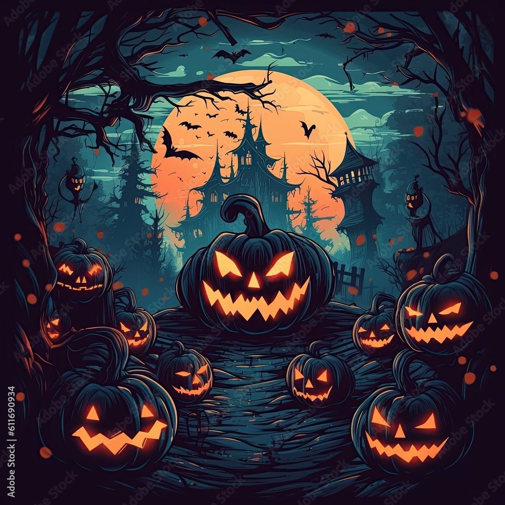An illustration of Halloween , AI Generated