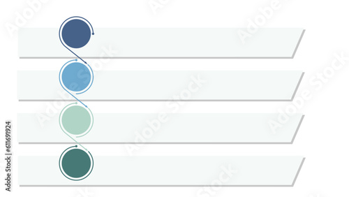 Blank company process chart infographic template as vector with 4 options can be used for progress, diagram, annual report, web design. Business concept.