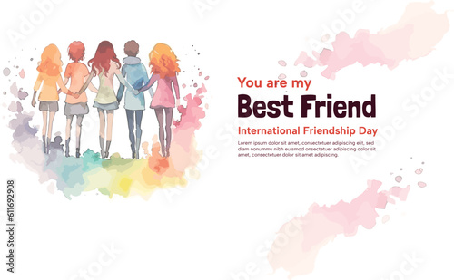 Happy Internasional Friendship Day poster card poster illustration