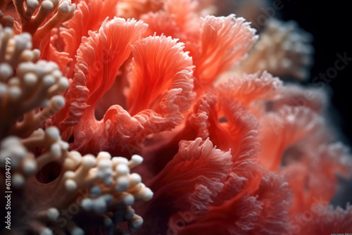 Red coral reef close-up, AI Generated © staras