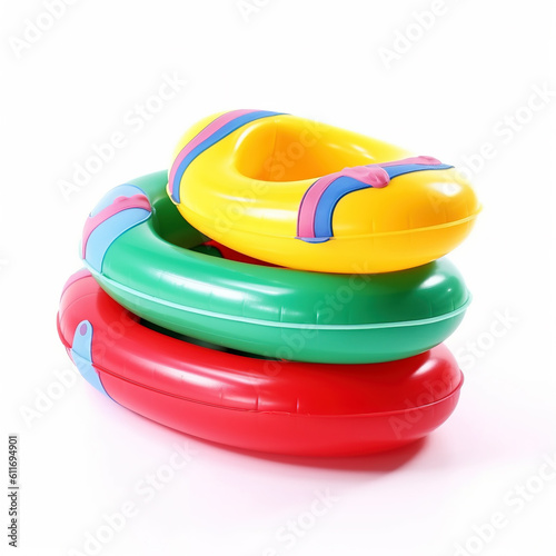 baby toy for swimming , boat ,isolated , white background , generative ai