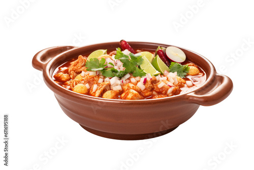 Pozole rojo, Mexican food photo