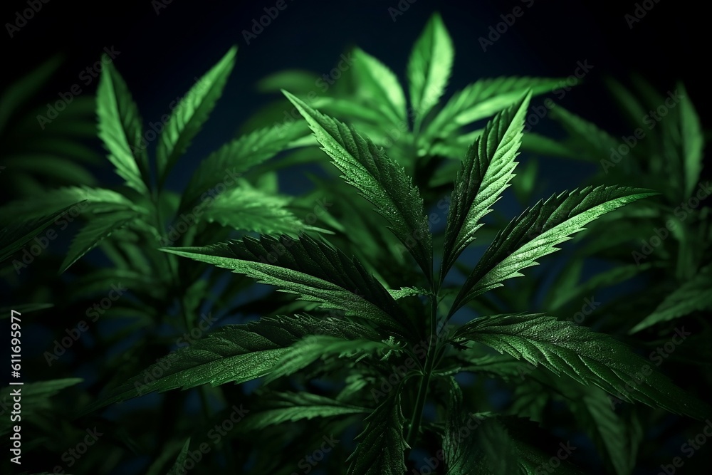 cannabis leaf on black background. cannabis leaf on black background.