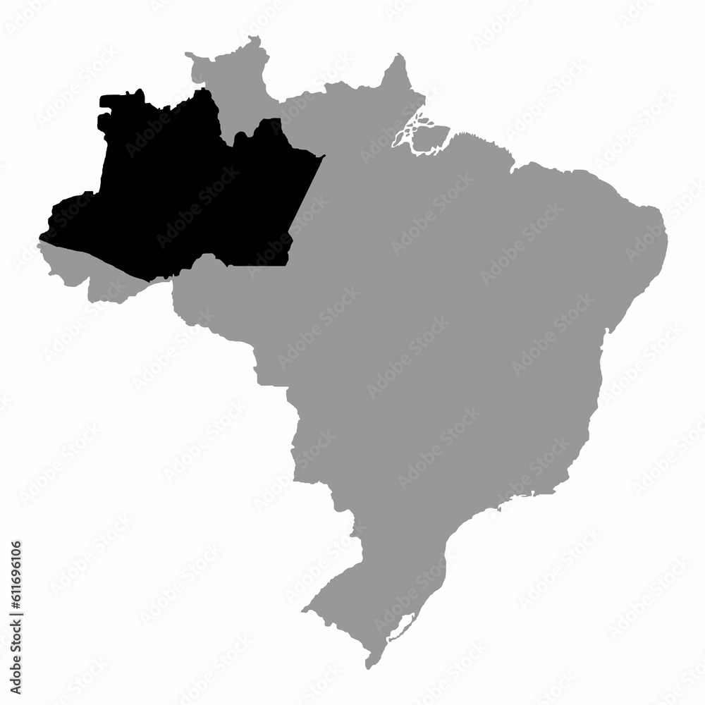 Amazonas State map in Brazil
