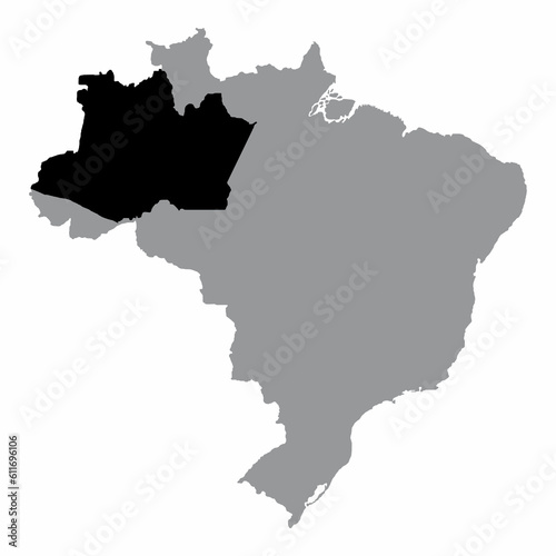 Amazonas State map in Brazil