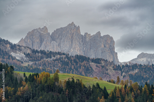 Mountain peaks in the Fassa valley, Trentino, Italy