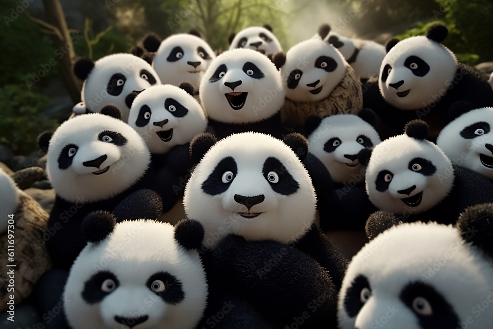 group of panda