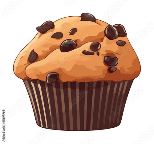 Baked chocolate cupcake