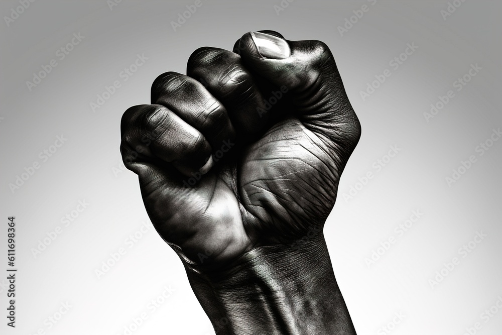 black fist isolated on white background. Generated by AI black fist isolated on white background. Generated by AI