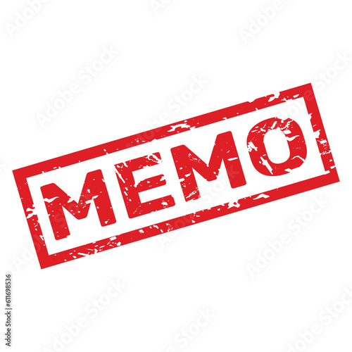 Memo grunge stamp vector design.