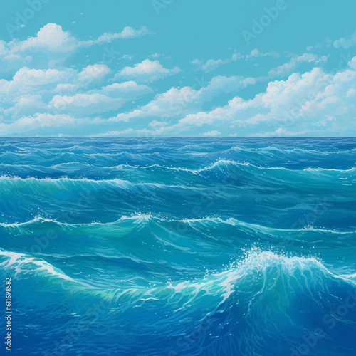 waves and sea generative, ai