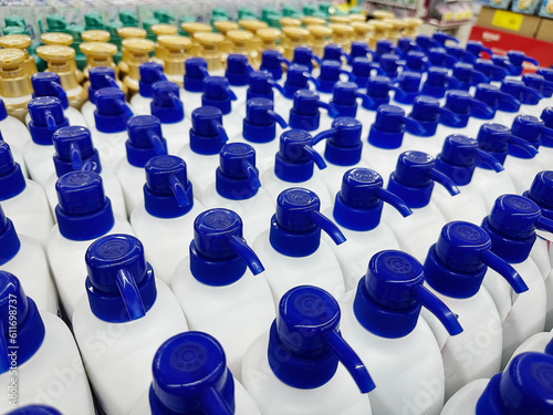High Angle View of Shampoo Bottles for Sale at Store