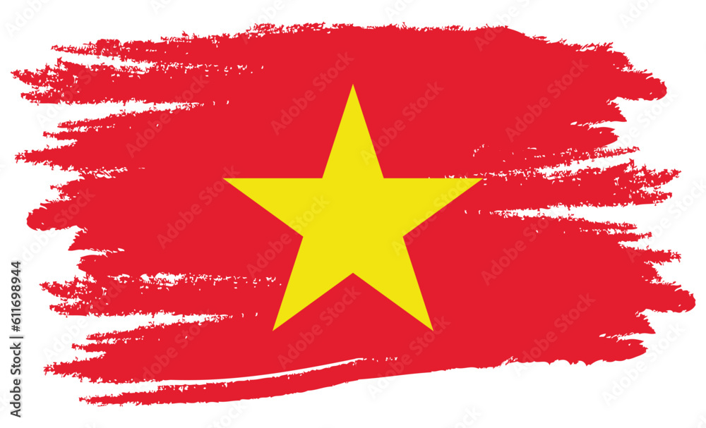 Paint brash art Flag of Vietnam. Paint brash art Flag of Vietnam.