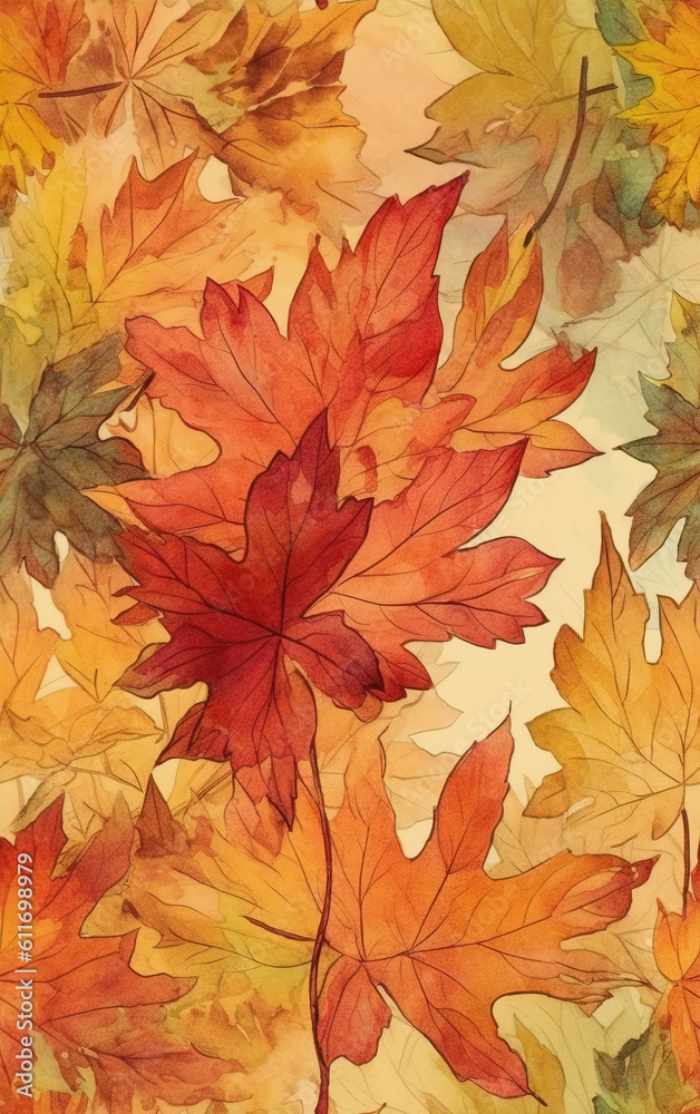 Colorful leaf illustration,created with generative ai tecnology. Colorful leaf illustration,created with generative ai tecnology.