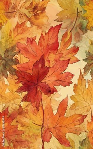 Colorful leaf illustration created with generative ai tecnology.