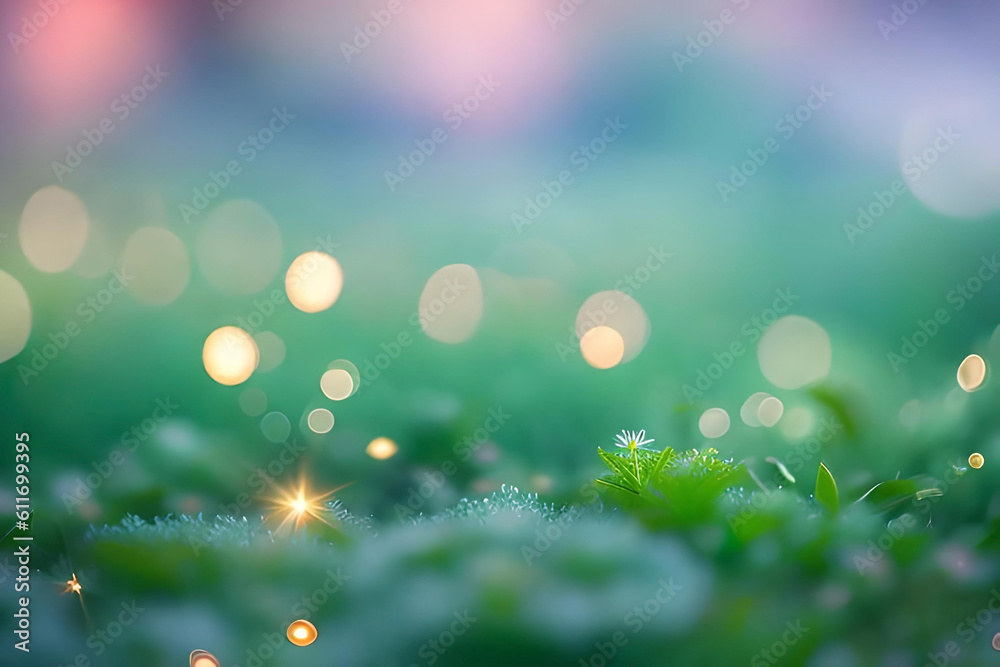 A serene bokeh background, with gentle and peaceful out-of-focus lights in cool tones, evoking a sense of calm and tranquility