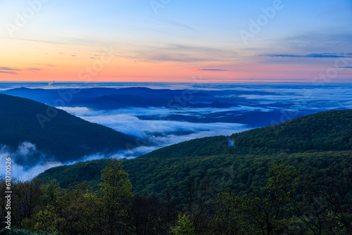 Sunrise over Rockfish Valley in Blue Ridge Mountains © Mark Eichenberger