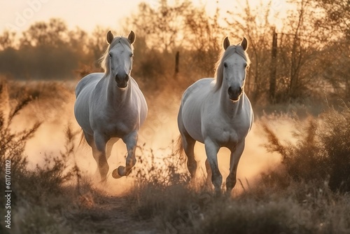 horses in the field. 