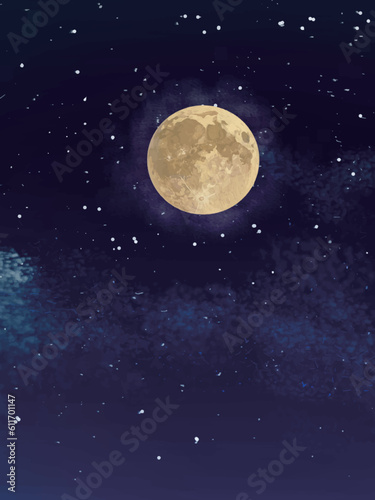 Clip art of moonlit night