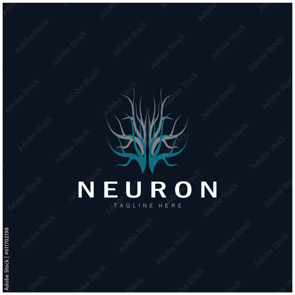 Neuron,seaweed or nerve cell logo design molecule logo illustration template icon with vector concept Neuron,seaweed or nerve cell logo design molecule logo illustration template icon with vector concept