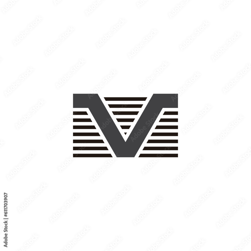 letter v stripes silhouette simple logo vector letter v stripes silhouette simple logo vector