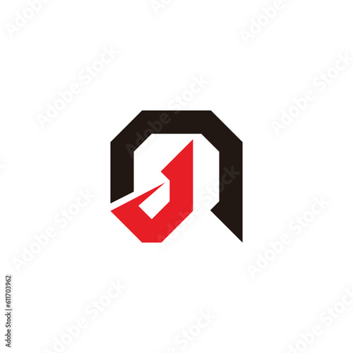 letter nj slice geometric simple logo vector photo