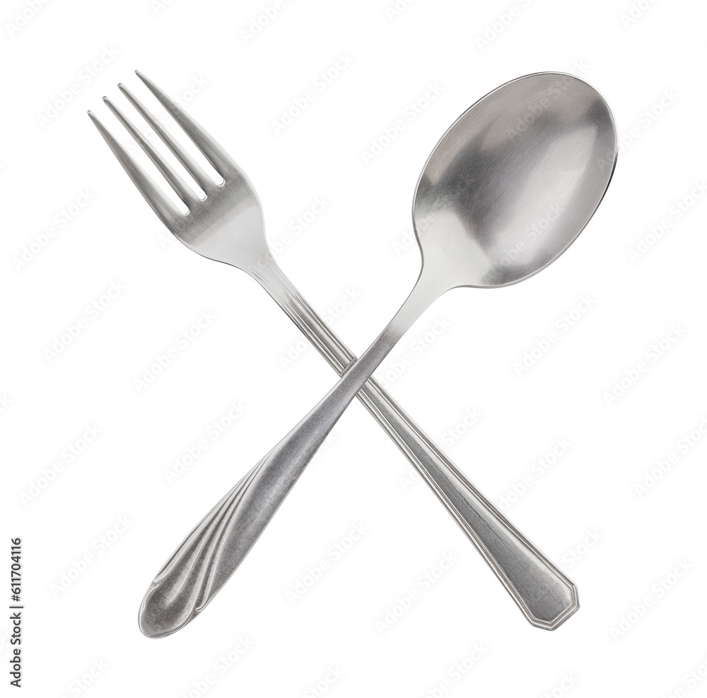 spoon fork cross path isolated on white spoon fork cross path isolated on white