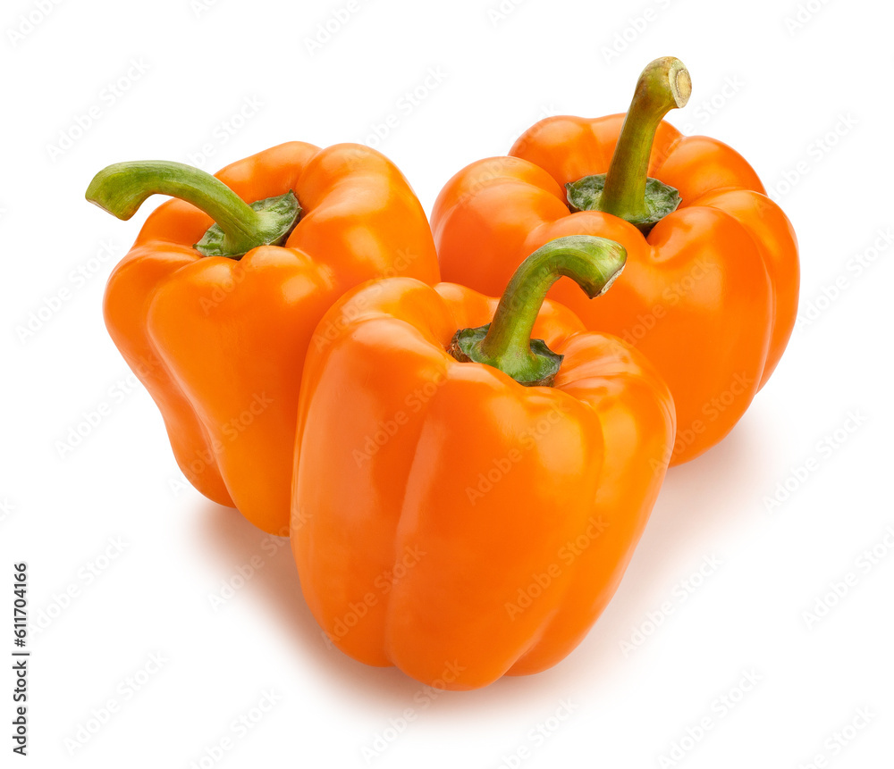 orange bell pepper path isolated on white orange bell pepper path isolated on white